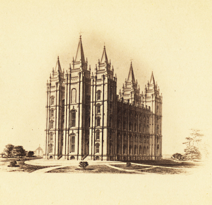 Temple in Course of Construction (Drawing)