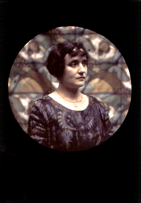 Anonymous - Portrait of Woman in Front of Modern Stain Glass