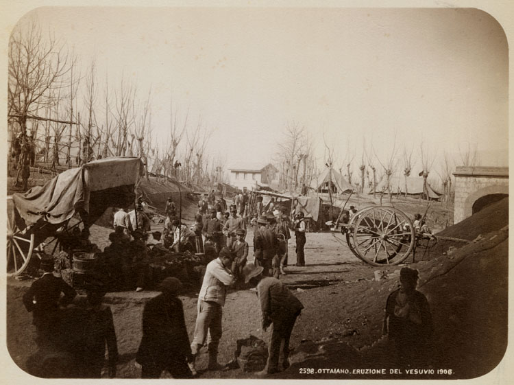 Anonymous - Street Scene in Ottaviano following the Eruption of  Mt. Vesuvio, Italy