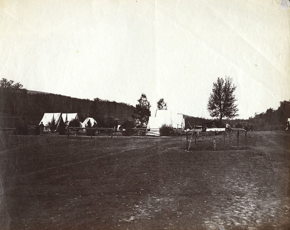 Isaac H. Bonsall - Army Tent Camp With Guards and Pole Fences, Near Chattanooga, Tennessee