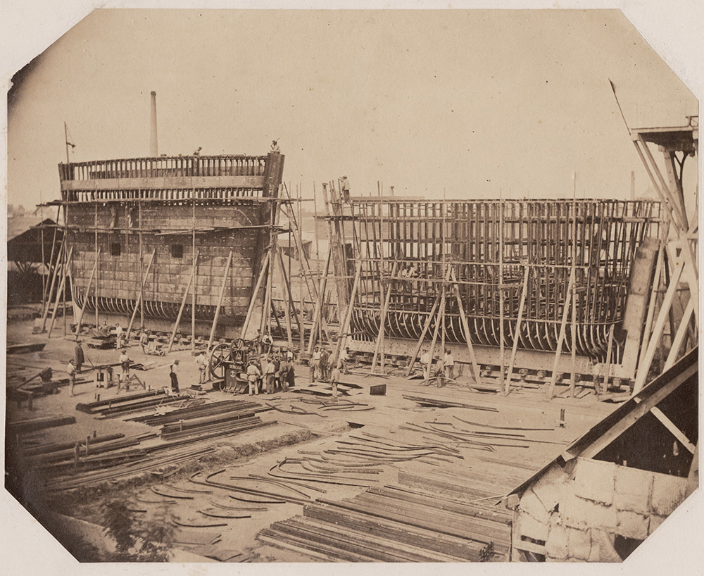 Felix Jacques Antoine Moulin - Building the forms for the Arrival Basin at the Port of Cherbourg