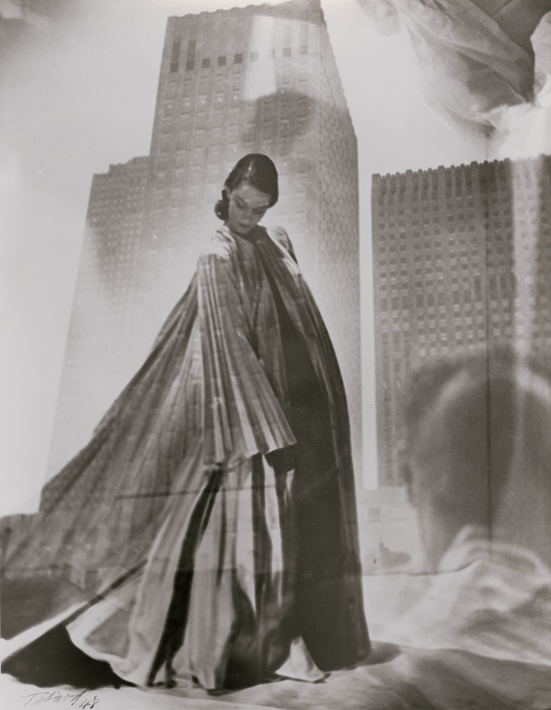 Maurice Tabard - Double Exposure of Fashion Model and Buildings/Man