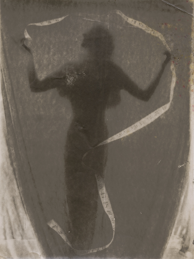 Gilbert Adams - Photomontage (Woman’s Silhouette and Tape Measure)