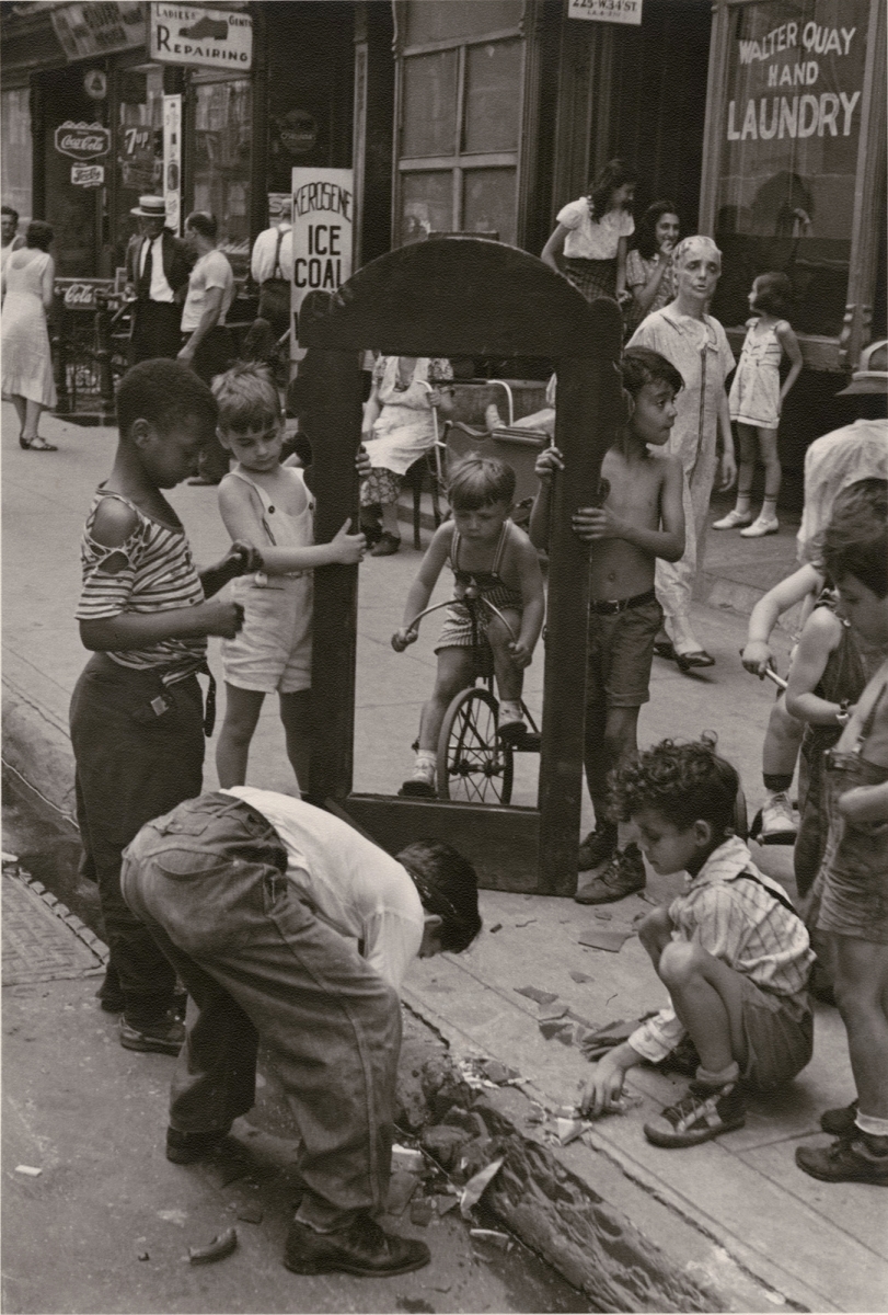 Helen Levitt - Children Playing with Wooden Frame