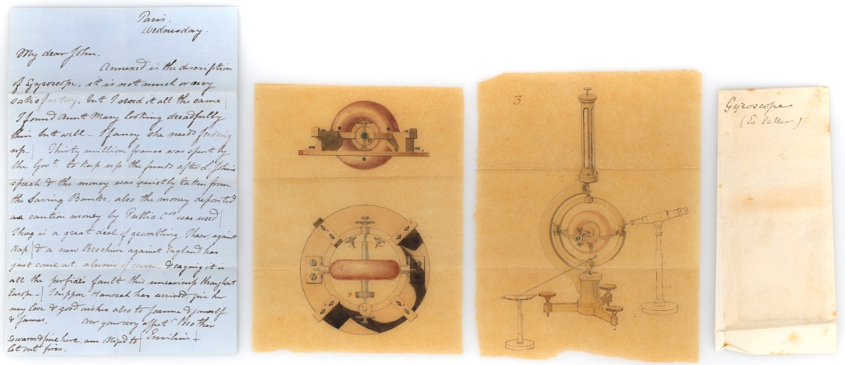 Leon Foucault - Document and Drawings Concerning Foucault's Gyroscope