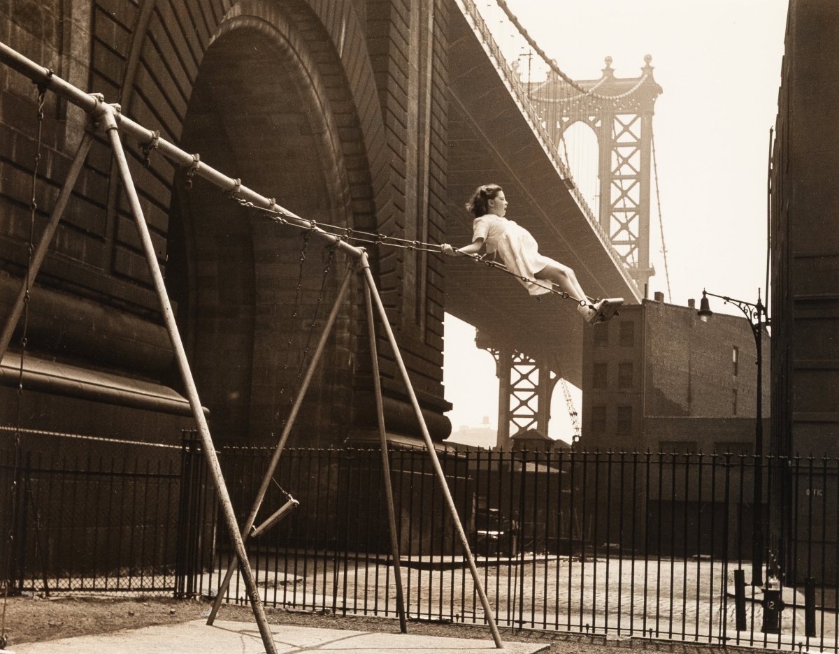 Walter Rosenblum - Girl on Swing, Pitt St., New York