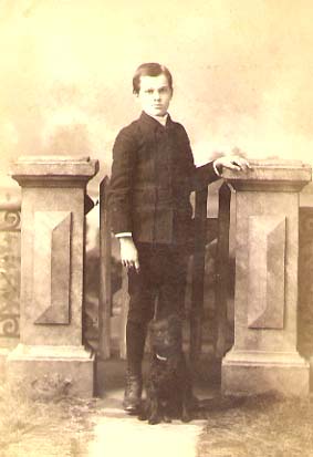 Anonymous - Boy with Dog at a Gate Anonymous - Boy with Dog at a Gate