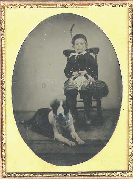 Anonymous - Seated Boy with Feather Hat and Dog