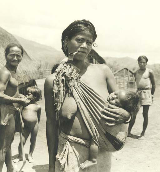 Anonymous - Native Woman with Pipe and Baby Anonymous - Native Woman with Pipe and Baby