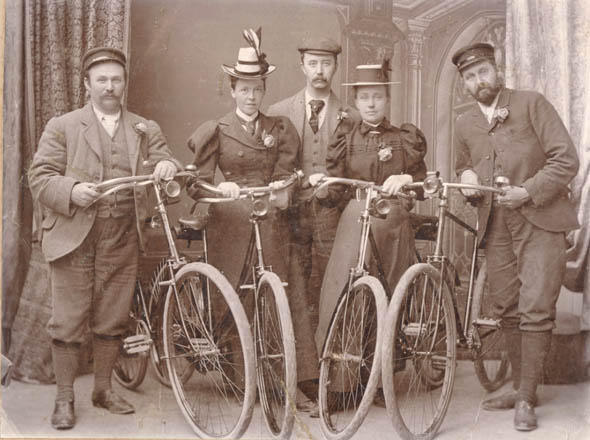 Anonymous - Studio Portrait of Men and Women with Their Bicycles