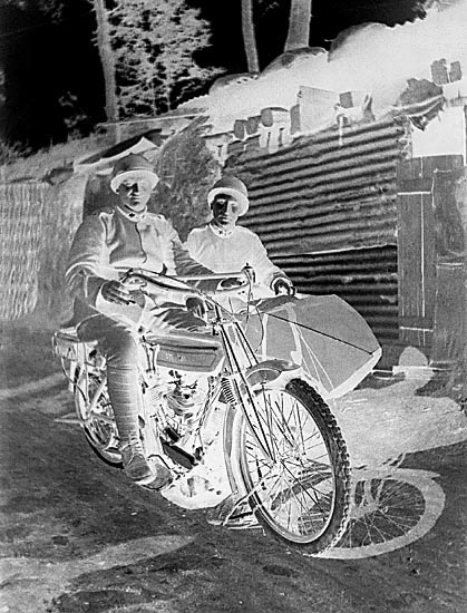 Italian Soldiers on Motor Bikes, WWI